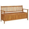 vidaXL Solid Acacia Wood Storage Bench - Stylish Patio Furniture with Large Storage Compartment, Sturdy Outdoor Seating, Natural Oil Finish - 2 of 4