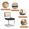 GDFStudio Ming Mid-Century Modern Rattan Faux Leather Upholstered Dining Chairs with Chrome Legs (Set of 2) - 4 of 4