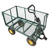 FURNIinspire Wheelbarrows And Lawn Carts Flower Cart Garden Flower Cart, Multi Function Wagon Cart With Handle, Green, 44“*20"*41" - 4 of 4