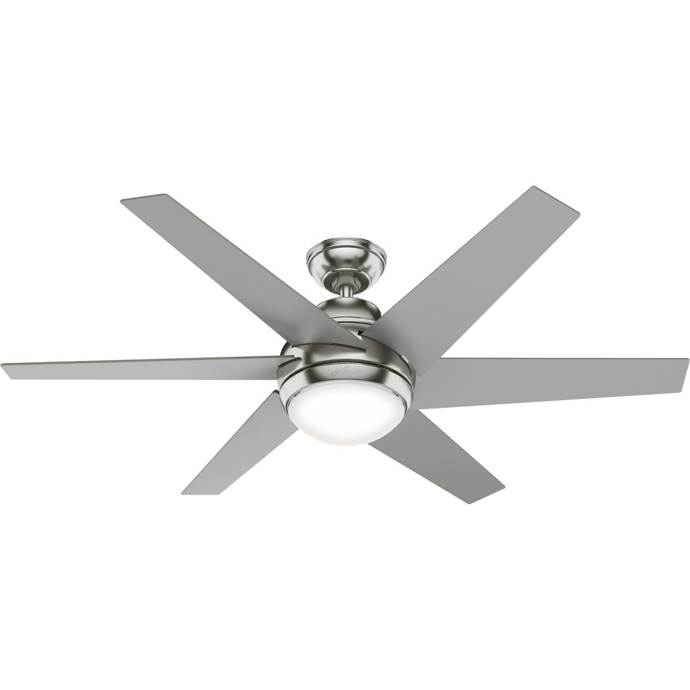 Photos - Fan 52" Sotto Ceiling  with LED Light Brushed Nickel - Hunter 