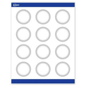 Avery Round Business Cards, Silver Border, 2" Diameter, 120ct - 1 of 4