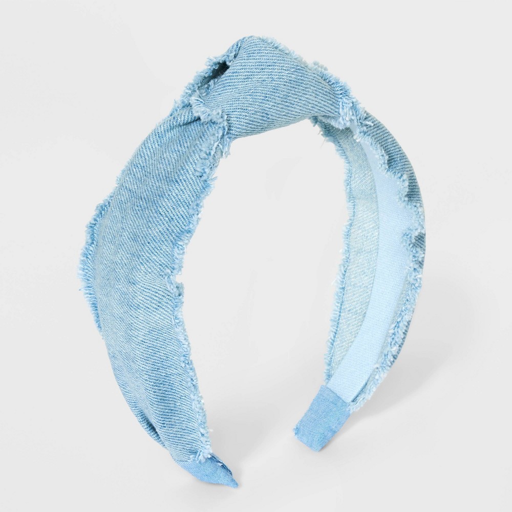 Photos - Hair Styling Product Girls' Denim Headband - art class™ Blue