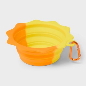 13oz Collapsible Dog Bowl - Sun Squad™ Yellow/Orange - 1 of 3