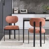 Set of 2 Mid-Century Modern Upholstered Dining Chairs,Armless Kitchen Chairs with Metal Legs & Curved Back-The Pop Home - 2 of 4