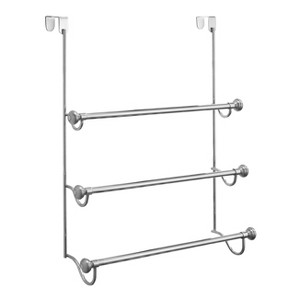 iDESIGN York Metal Split Finish Towel Holder: Over Door Bathroom Rack, Dual Bars, No Warranty - 1 of 4