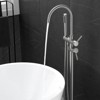 Cobbe Floor Standing Bathtub Faucet Vertical Bathtub Faucet with Handheld Shower and Tub Spout Brushed Nickel - 3 of 4