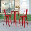 Emma and Oliver Indoor/Outdoor Bar Top Table, 23.75" Round All Weather Poly Resin Top with Steel base - 2 of 4