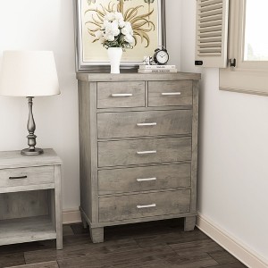 6 Drawer Dresser for Bedroom, 45" Tall Wood Dresser&Chests of Drawers with Deep Drawers, Modern Chest Organizer with Metal Handles for Living Room - 1 of 4