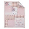 NoJo Farmhouse Chic Pink, Periwinkle, and White Floral, Stripes, Gingham, and Velvet 'Bundle of Sweetness' 4 Piece Nursery Crib Bedding Set - 2 of 4
