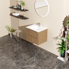 NicBex 24" Wall Mounted Bathroom Vanity with/without Ceramic Sink,Floating Storage Cabinet with 2 Drawers,No Faucet Included,Walnut Finish - 3 of 4
