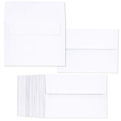 Juvale 100-Pack A7 Envelopes for 5x7 Greeting Cards & Invitation, Square Flap, Bright White, 5.25 x 7.25 inches