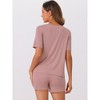 cheibear Women's Comfy Lounge Boxy T-Shirt and Sleep Shorts Set - image 3 of 4