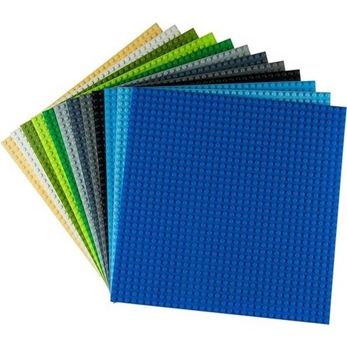 Strictly Briks Classic Stackable Baseplates, For Building Bricks, Bases for Tables, Mats, Nature Colors, 12 Pack, 10x10 Inches - image 1 of 4