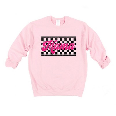 Simply Sage Market Women's Graphic Sweatshirt Pink Mama Checkered Grunge