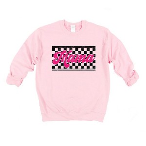Simply Sage Market Women's Graphic Sweatshirt Pink Mama Checkered Grunge - 1 of 4