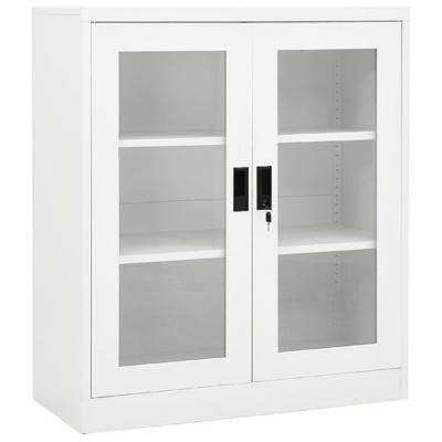vidaXL Office Cabinet White 35.4"x15.7"x41.3" Steel