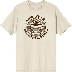 New Year, Same Coffee Addiction Adult Crew Neck Short Sleeve Tee - 1 of 2