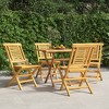 vidaXL Folding Garden Chair Set of 4 Teak Solid teak wood - Without armrest 4 - 2 of 4