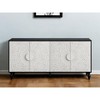 HomeRoots 68" Black and White Distressed Carved Floral Sideboard with Four Doors - 2 of 4