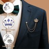 Unique Bargains Hanging Chain Rhinestone Crown Design Brooch Pins 2 Pcs - 3 of 4