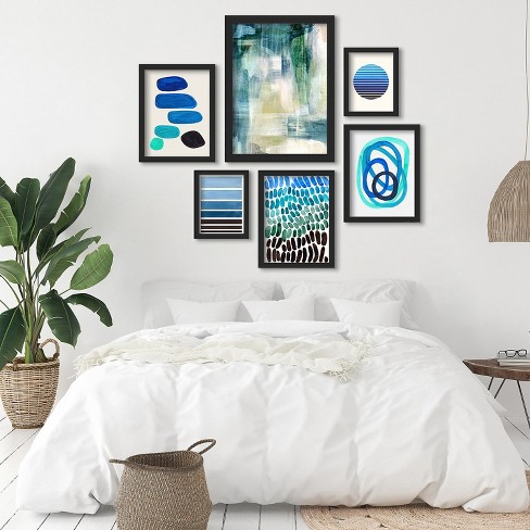 Americanflat 6 Piece Framed Gallery Wall Art Set Rain Collage Ii By Hope Bainbridge Target - Picture Collage Wall Art