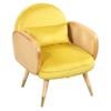 Upholstered Back Rest Seat, Accent Rattan Armrest Chair with Metal Legs, Dining Chair For Restaurants Living Room Office - 3 of 4