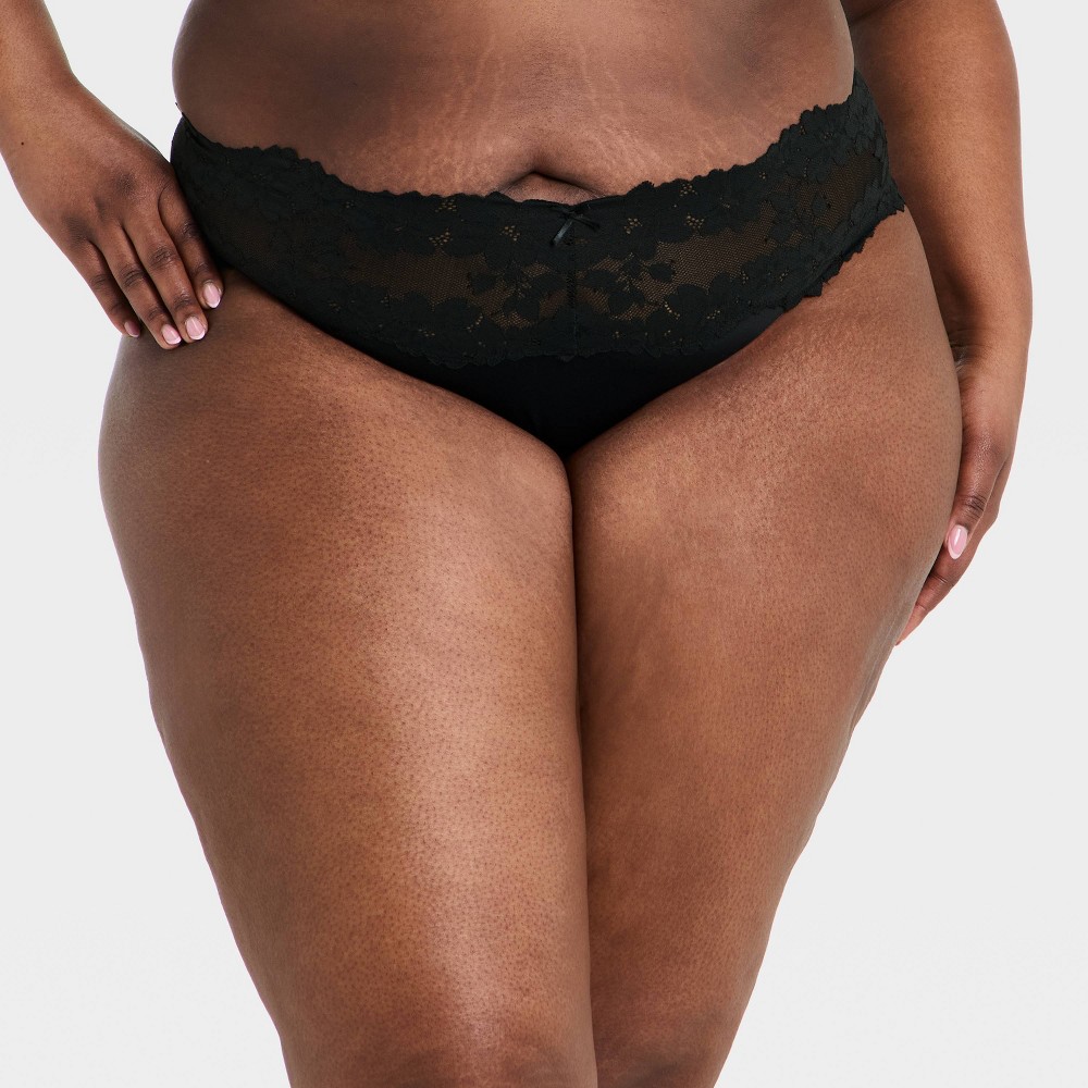Women's Bloom Lace Thong Underwear - Auden™ Black 3X