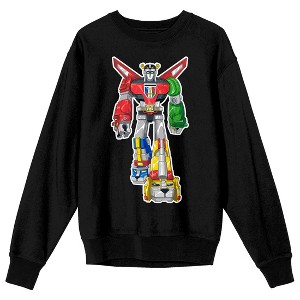 Voltron Defender Of The Universe Robot Crew Neck Long Sleeve Black Unisex Adult Sweatshirt - 1 of 3