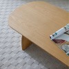 Kumasinova Minimalist Oval Coffee Table,End Table with Creative Curved Base,Side Table with Artistic Design,Solid Wood Center Table for Living Room - 3 of 4