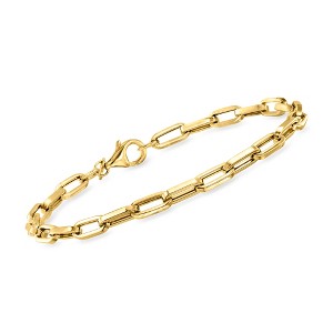 Ross-Simons Italian 14kt Yellow Gold Paper Clip Link Bracelet - 1 of 4