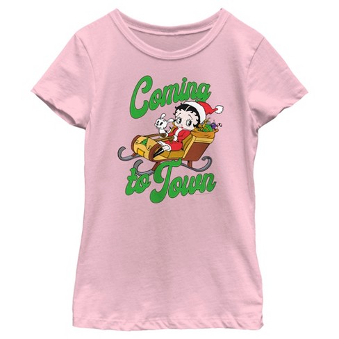 Girl's Betty Boop Christmas Coming to Town Pudgy T-Shirt - image 1 of 4