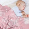 FIONECA Christmas Blanket with Holly Branch Snowflake and Pine Branch Design Pink Background 30x40 inches - 4 of 4