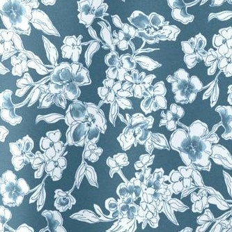 indigo outline floral