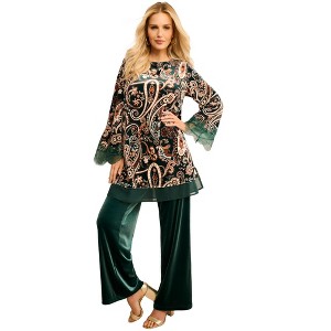 Roaman's Lace-Trim Velour Tunic - 1 of 4