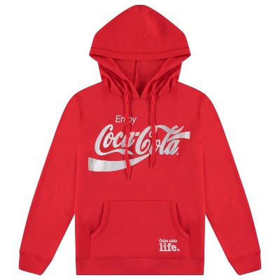 Ladies Coca Cola Fashion Shirt - Coke Classic Logo Fleece Hoodie