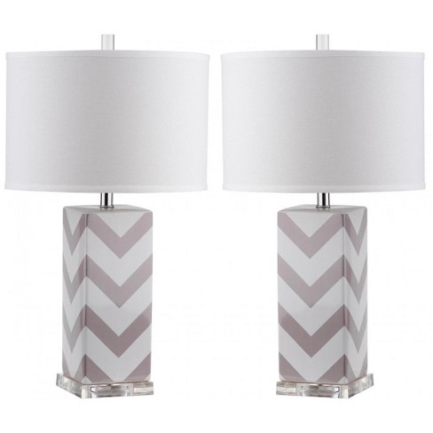 Chevron 27 Inch H Stripe Table Lamp (Set of 2) - Safavieh - image 1 of 4