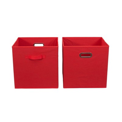 Household Essentials 2pc 12" X 13" Fabric Storage Bin Set Regal Red