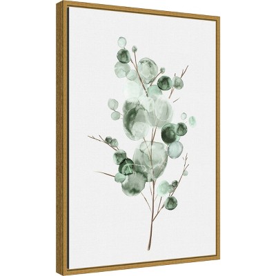 Modern Gold Framed Botanical Eucalyptus Canvas Print