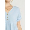 Women's Waffle Knit Babydoll Top - entro - 3 of 4