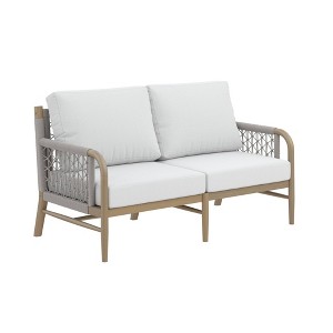 Nathan James Luciano Outdoor Loveseat Linen White - 1 of 4