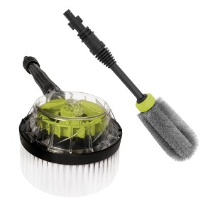 Sun Joe Car Cleaning Accessory Kit for Pressure Washer SPX Series with Wheel Rim Rotary Wash Brushes for Auto and Outdoor Surfaces, Green - 1 of 4