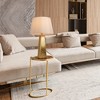 LNC Flabellum 25.5-in Modern Bedside/Standard Table Lamps, Antique Goldleaf with Fabric Shade - 4 of 4