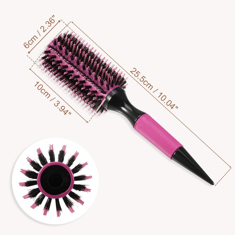 Unique Bargains Nylon Bristle Pins Round Hair Brush Pink 10.04"x2.36" 1 Pc, 3 of 7
