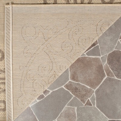 Natural Brown Rectangular Synthetic Indoor/Outdoor Rug