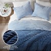 3pcs Cozy Plush Bedding Comforter Set , Microfiber Reverse Super Soft Ribbed Comforter Set, All Season Fluffy Cozy Lightweight Bed Set, Prime Flannel Soft Bedding Set with Pillow Cases, Queen Bed Set for Bedroom - image 3 of 4