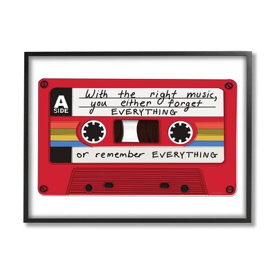 Stupell Industries With The Right Music Vintage Cassette Framed Giclee Art