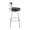 Armen Living 26" Flynn Brushed Stainless Steel with Faux Leather Swivel Counter Height Barstool - 4 of 4