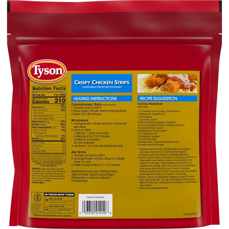 Tyson All Natural Crispy Chicken Strips - Frozen - 25oz, 2 of 8