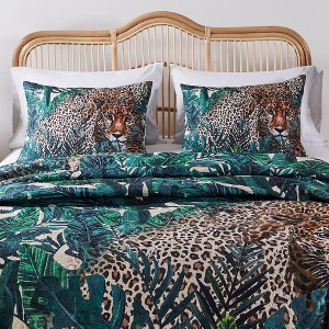 Greenland Home Fashions 2008BKS Jungle Cat King Pillow Shams, 20x36 Inches - 1 of 4