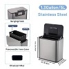 Acekool 1.3 Gallon Slim Stainless Steel Hanging Trash Can with Lid, Inner Bucket & Charcoal Filter, Compact Garbage Bin for Countertop or Under Sink - 2 of 4